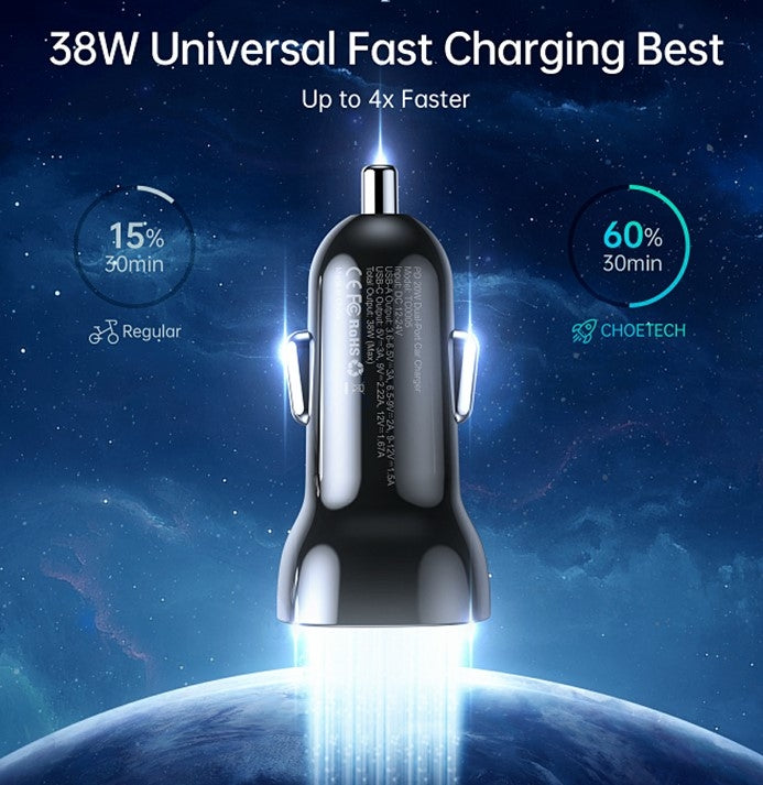 TC0005-V2 Car Charger 18W QC3.0 + PD20W