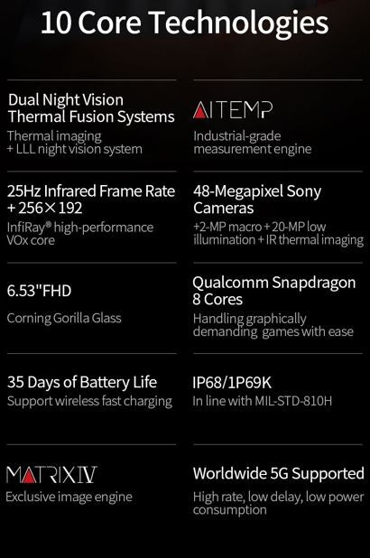 Infiray PX1 Thermal Imaging Rugged Smartphone 5G 256GB