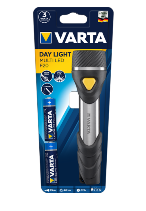 Varta Day Light Multi F20 LED Flashlight 2AA