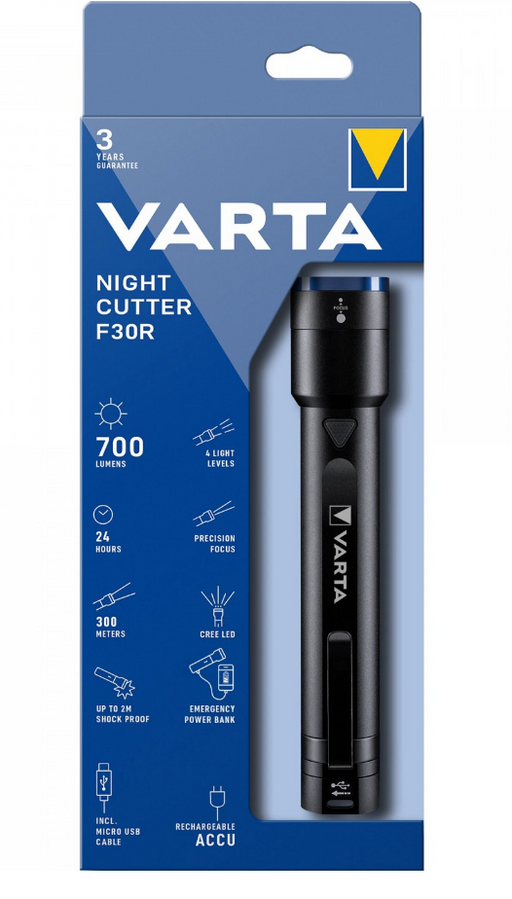 Varta Night Cutter F30R LED Flashlight
