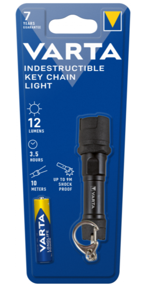 Varta Indestructible LED Keychain Flashlight 1AAA