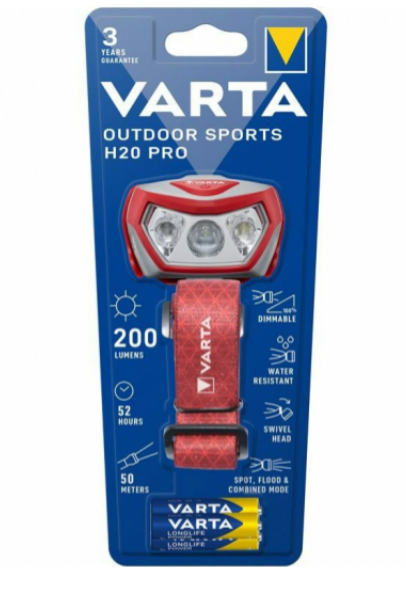 Varta H20 Pro LED Headlamp 17650 + 3xAAA