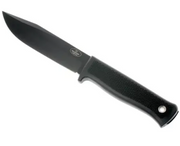Fällkniven S1 Fixed Blade Knife with Leather Sheath, Black Blade