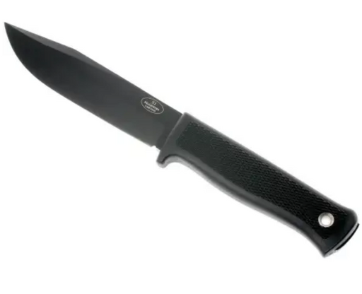 Fällkniven S1 Fixed Blade Knife with Leather Sheath, Black Blade