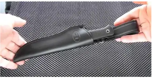 Fällkniven S1 Fixed Blade Knife with Leather Sheath, Black Blade