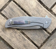 Shirogorov 95 Flipper Frame Lock Knife T Pattern Titanium Stonewash