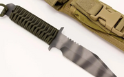 Strider Knives D9 Fixed Blade Knife with Tiger Stripe Finish and Paracord Handle