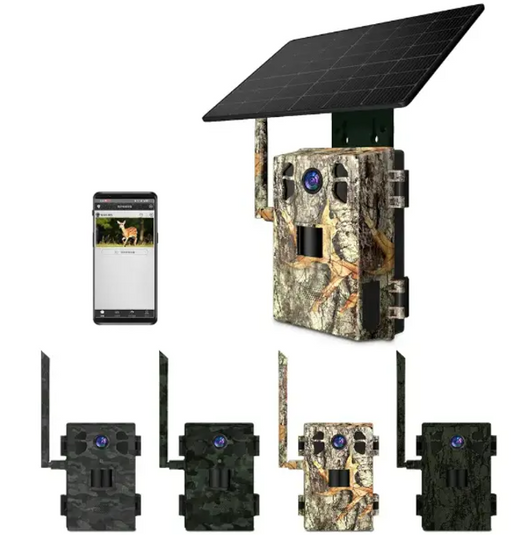 Camouflage Outdoor Camera with Solar Panel