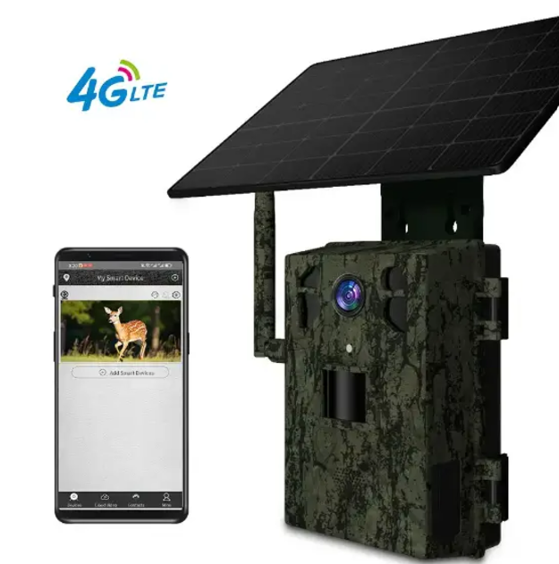Camouflage Outdoor Camera with Solar Panel