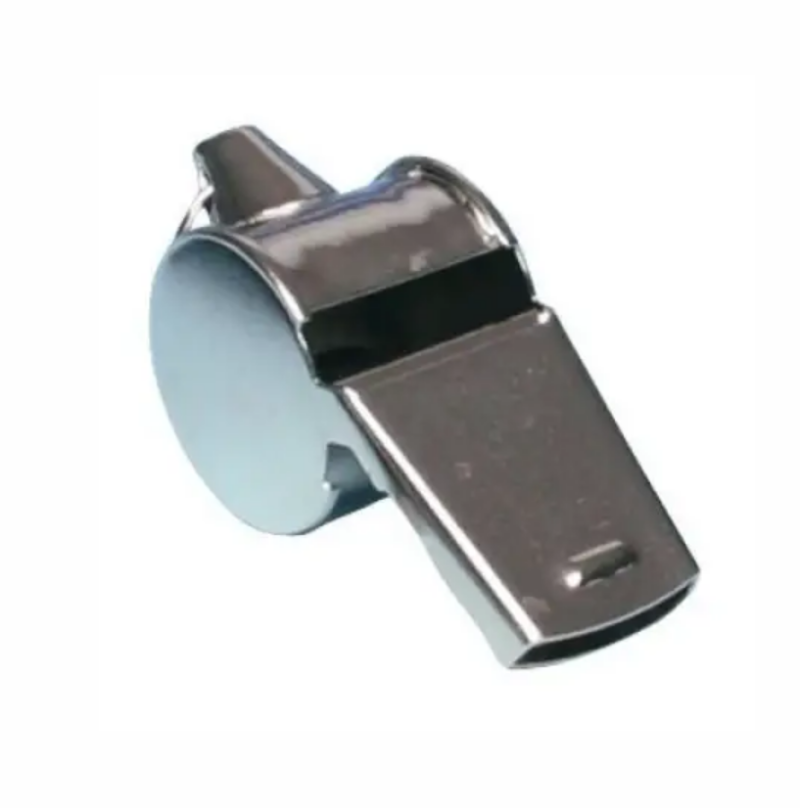 Metal Whistle with Silicone Ball and Black Cord