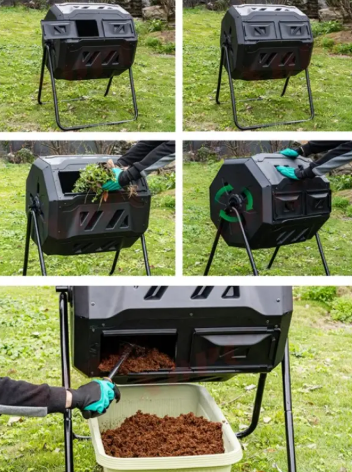 Garden Compost Bin Black 160L
